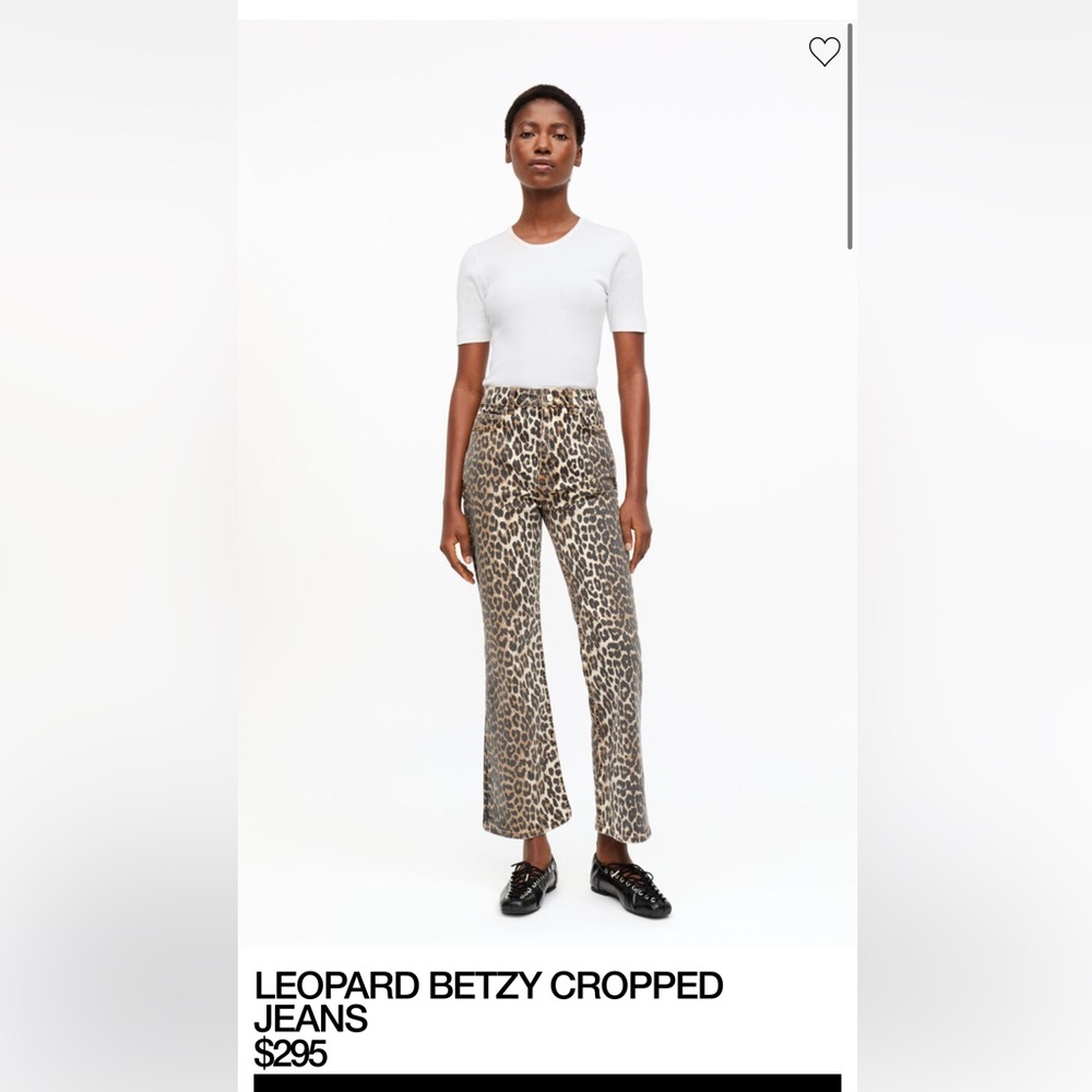 Ganni Leopard Betzy Cropped Jeans